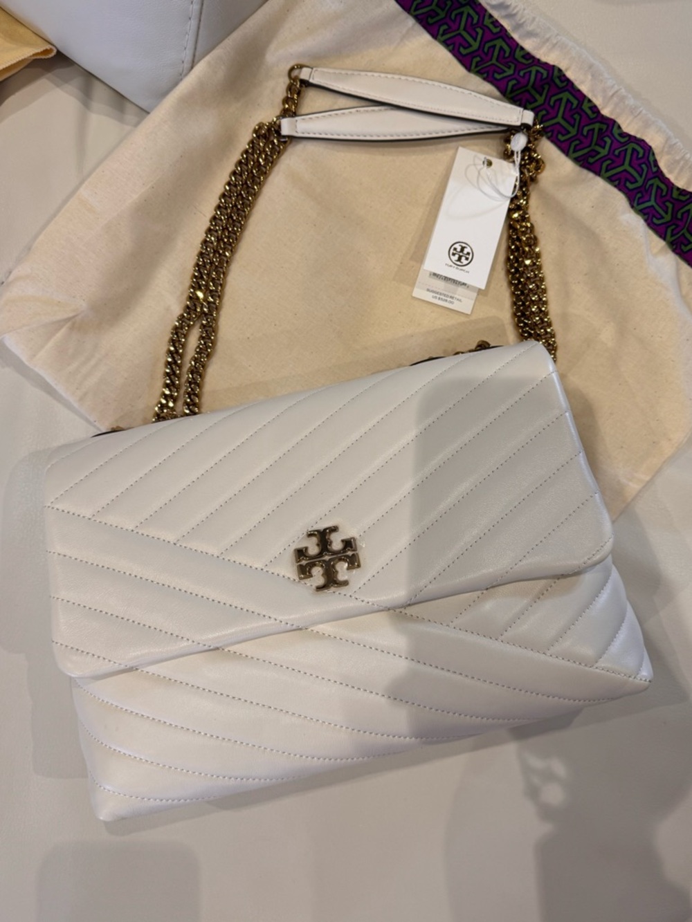 [NWT ]Tory Burch - Kira Chevron Shoulder bag in Ivory - Picture 12 of 13